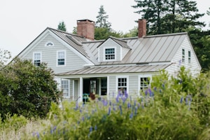 white and gray wooden house surrounded by green plants during daytime