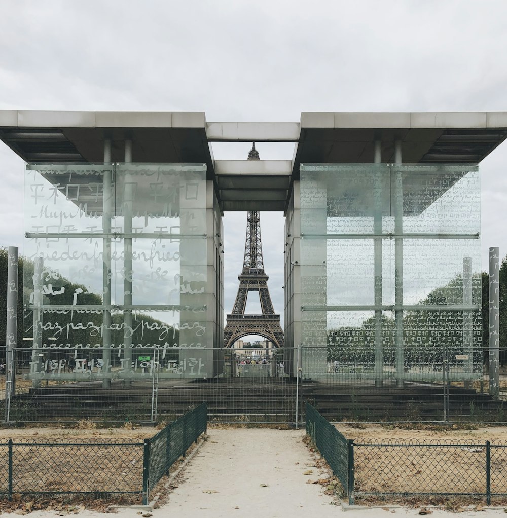 black metal framed glass building