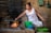 woman in white and pink floral tank top cooking