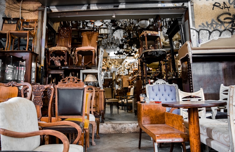 brown wooden chairs and tables