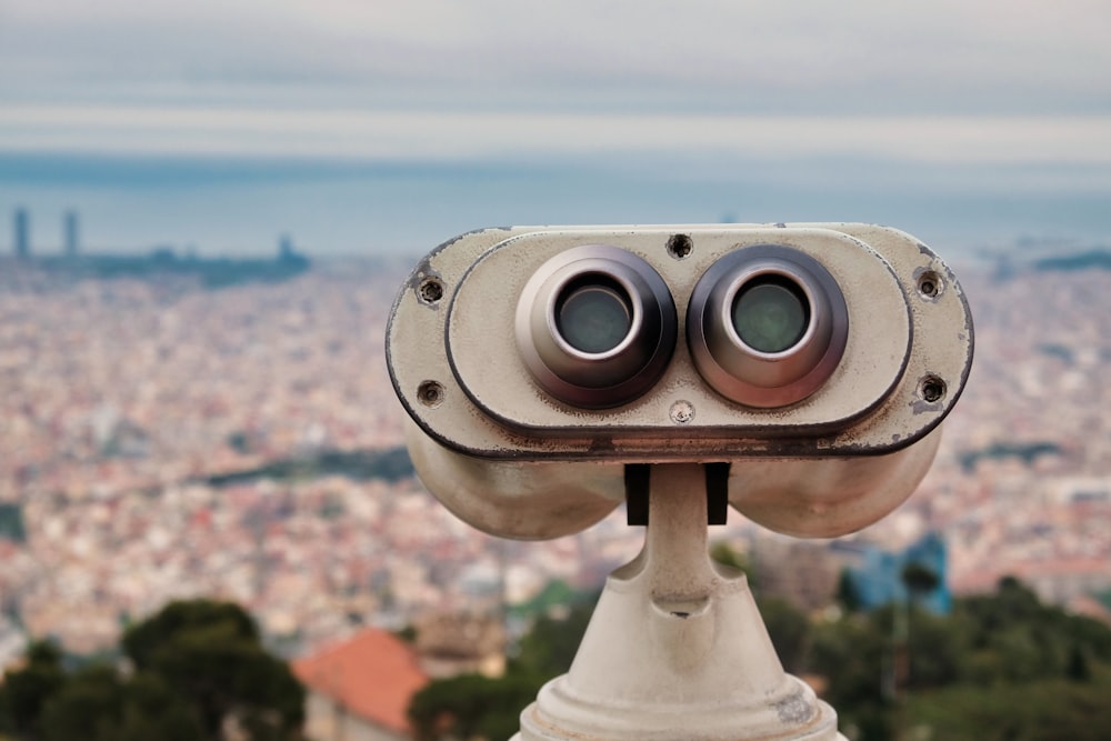 black and silver binoculars during daytime