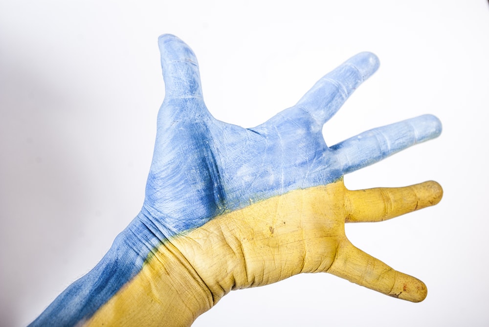 blue and brown hand painting big help ukraine