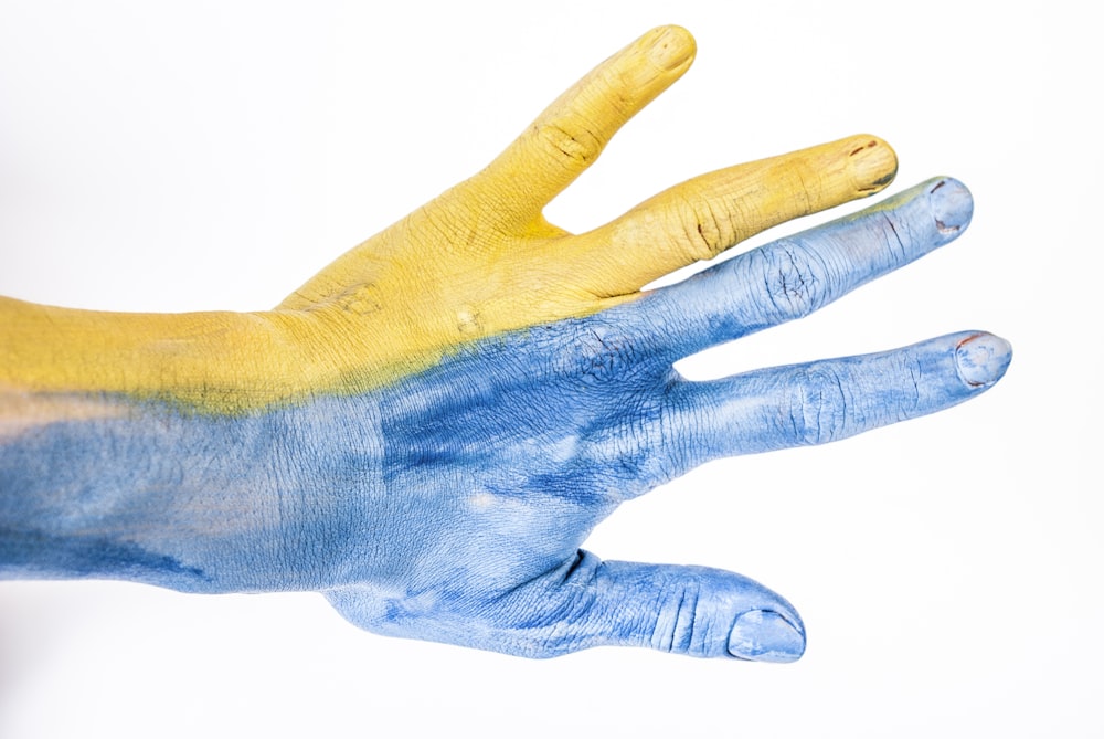 persons hand with white background