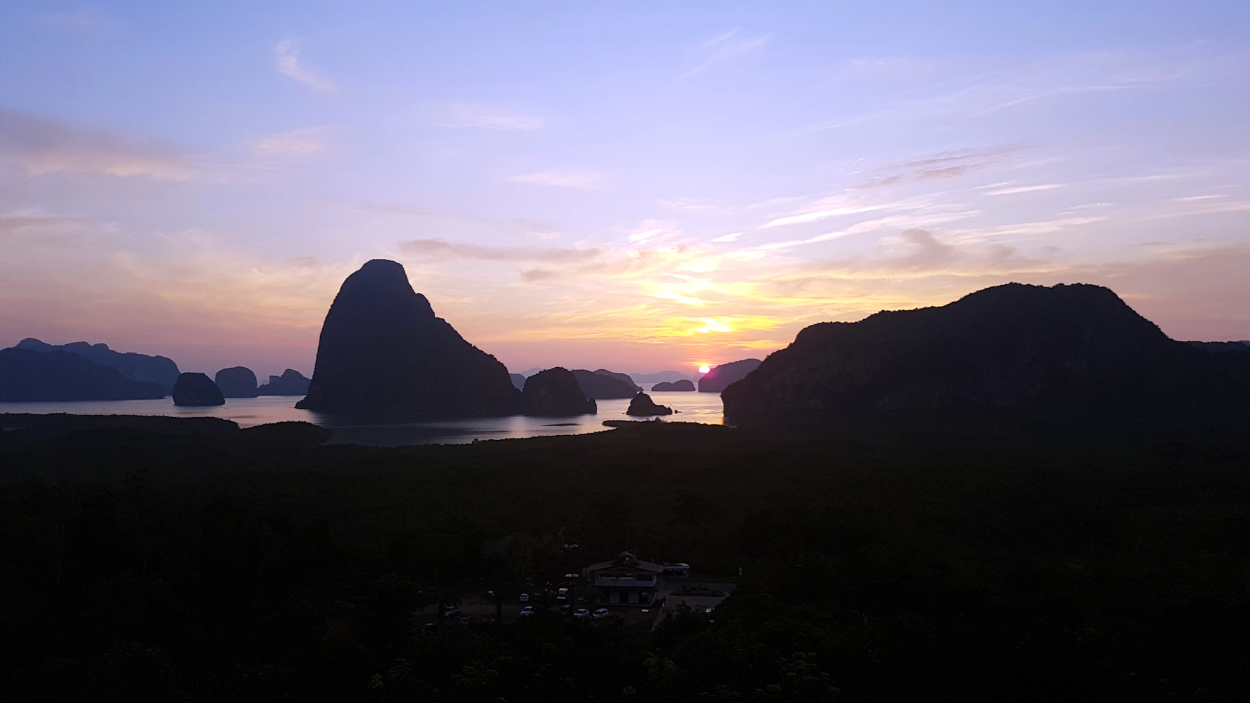 Limestone islands and turquoise water off Thailand's tropical coast