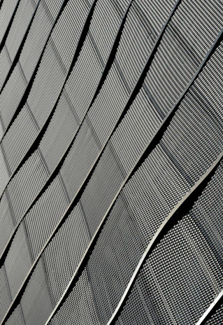 Creative pattern of interlocking PVC panels creating a dynamic feature wall.