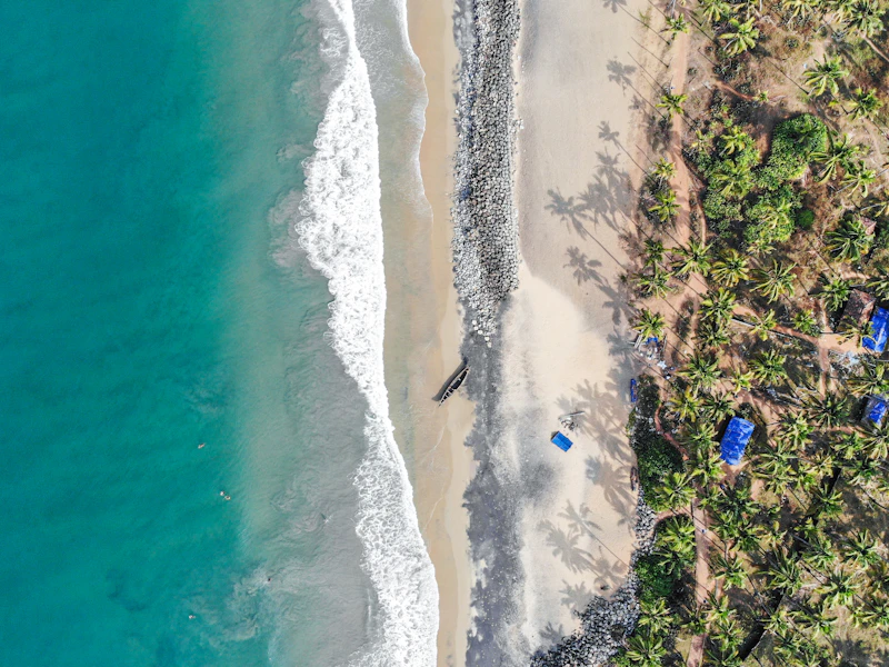 Varkala Beach, drone view