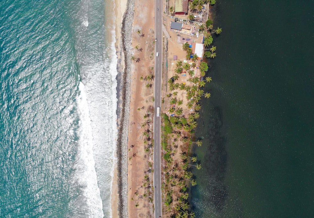 aerial view of beach during daytime