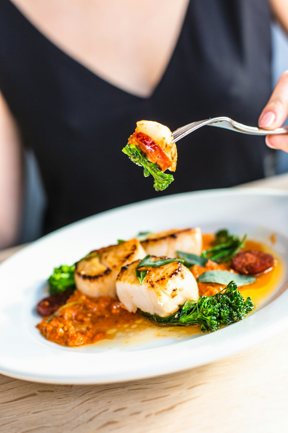 cooked food on white ceramic plate