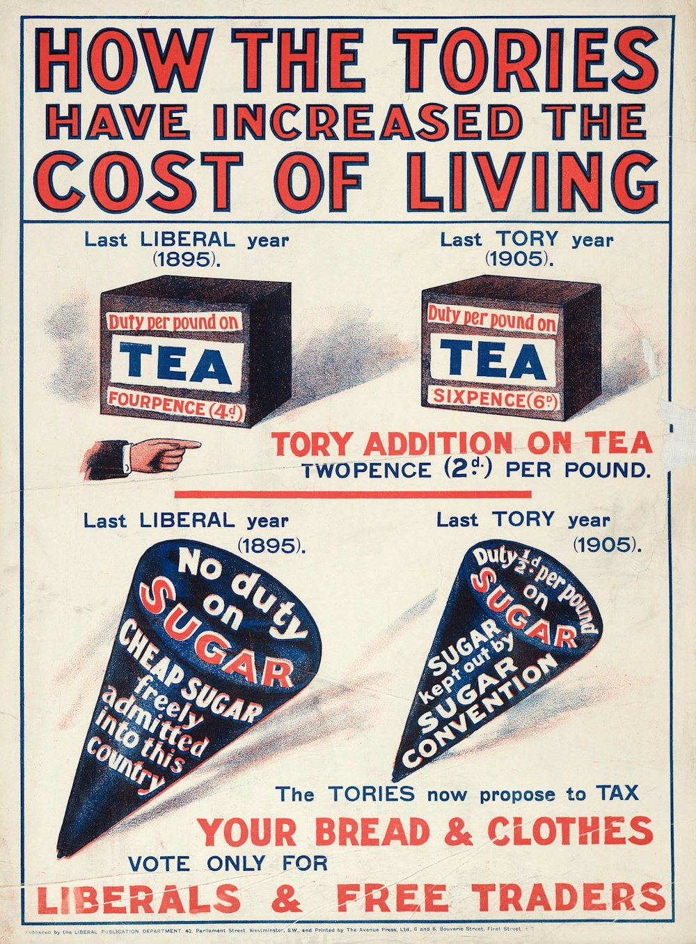 un cartel que anuncia té y otros productos de té