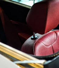 red and brown car seat