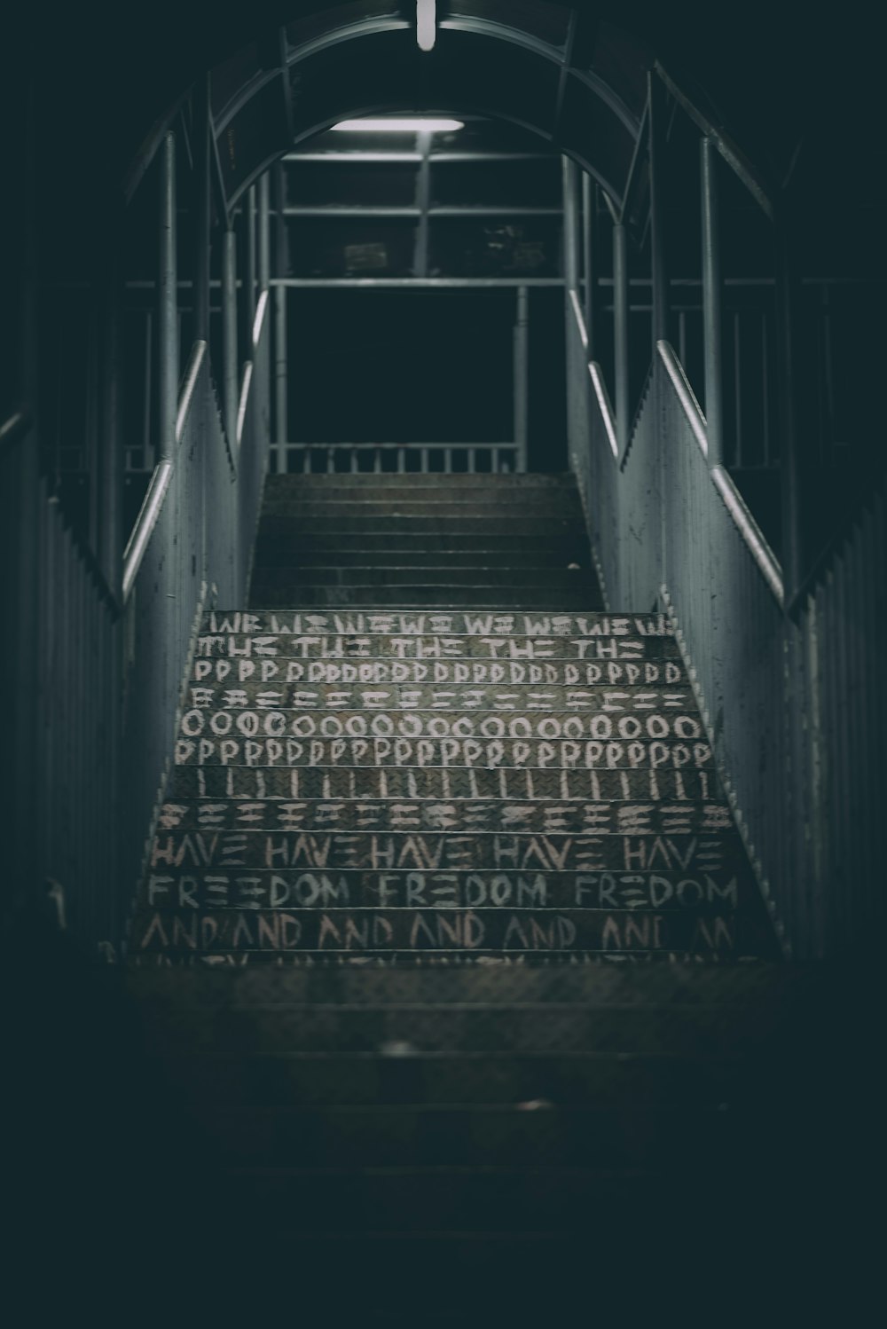 black and white wooden staircase