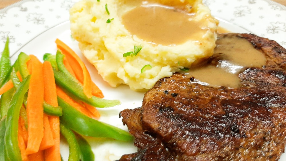 cooked food on white ceramic plate