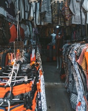 clothes hanged on clothes rack
