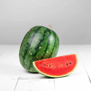 watermelon fruit on white table