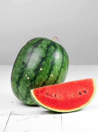 watermelon fruit on white table