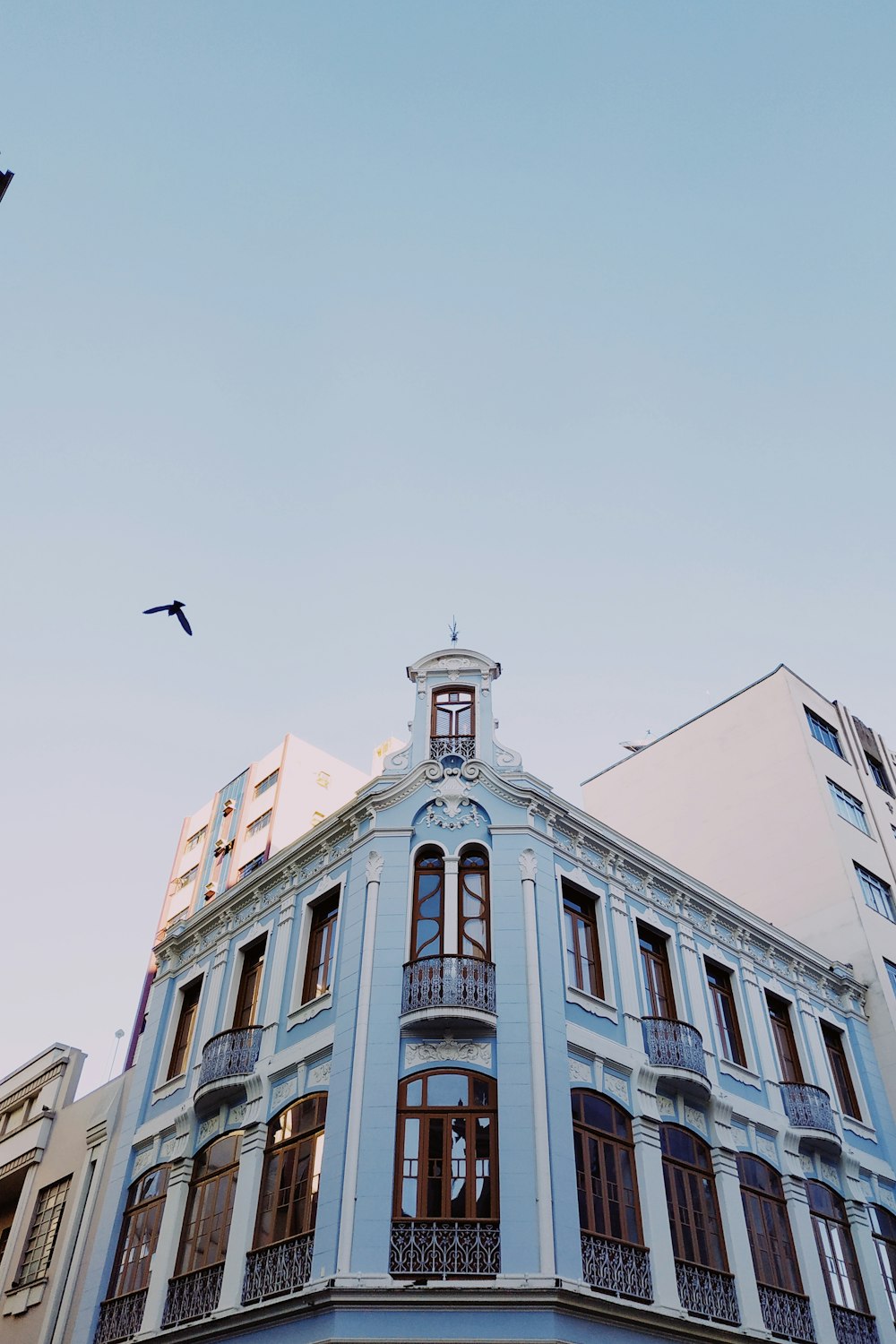 low angle photography of white concrete building