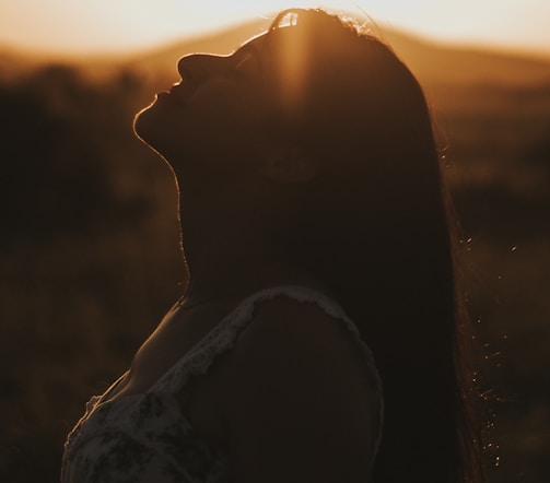 silhouette of woman during sunset