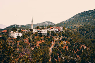 A panoramic shot of a mountain village nestled in the northern Moroccan hills