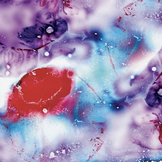 red white and blue abstract painting