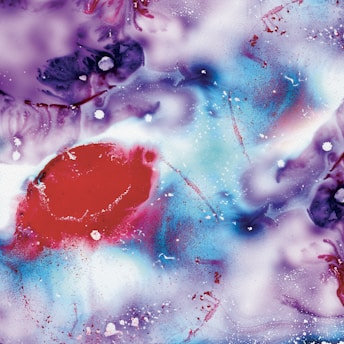 red white and blue abstract painting