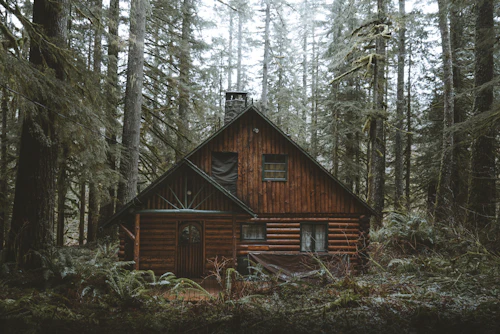 Exterior de chalet de montaña