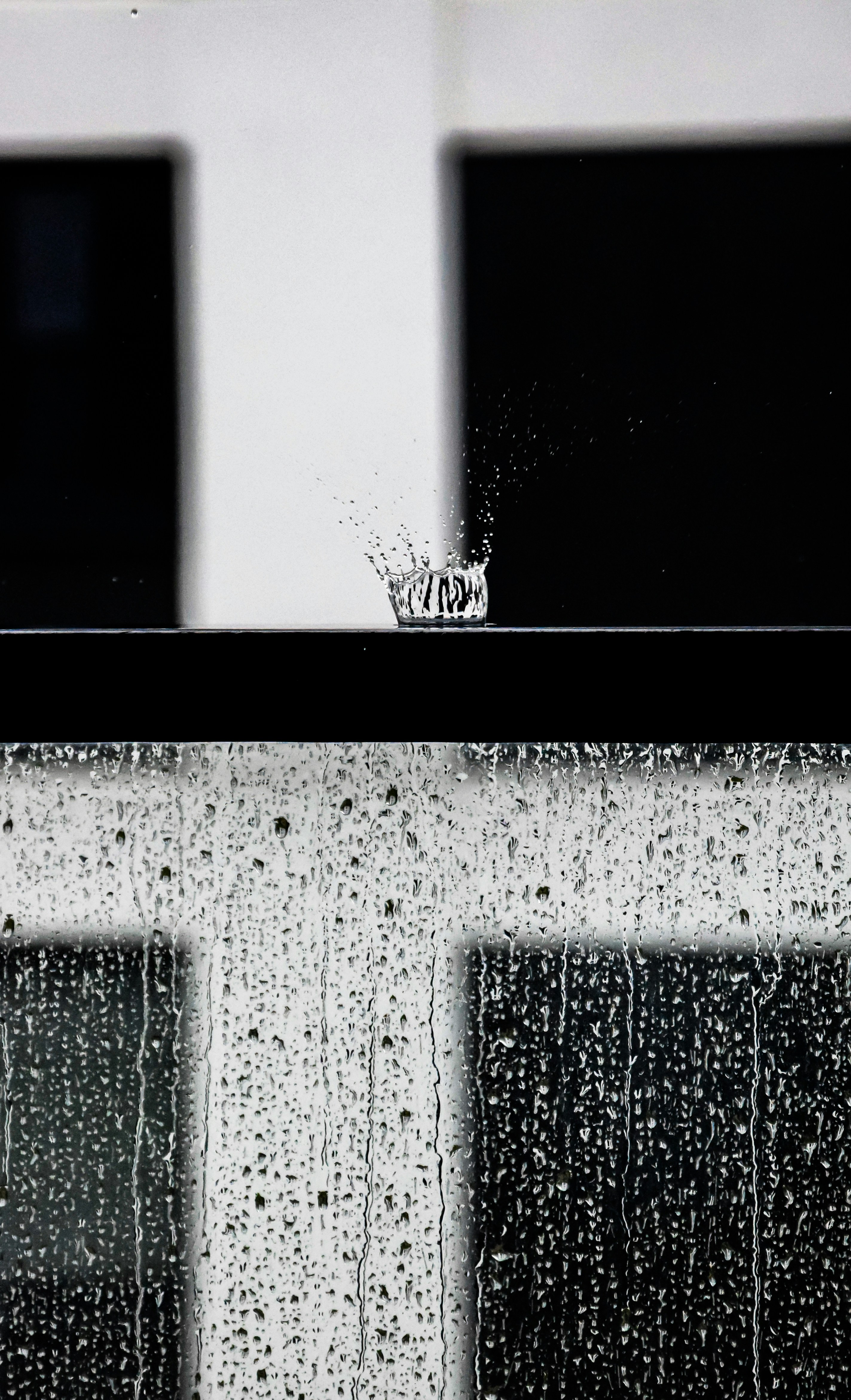 water droplets on glass window