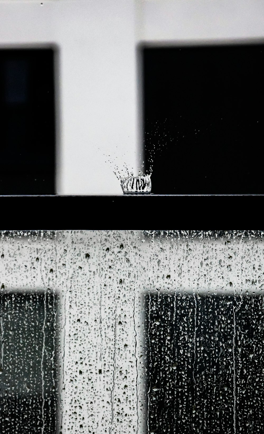 water droplets on glass window