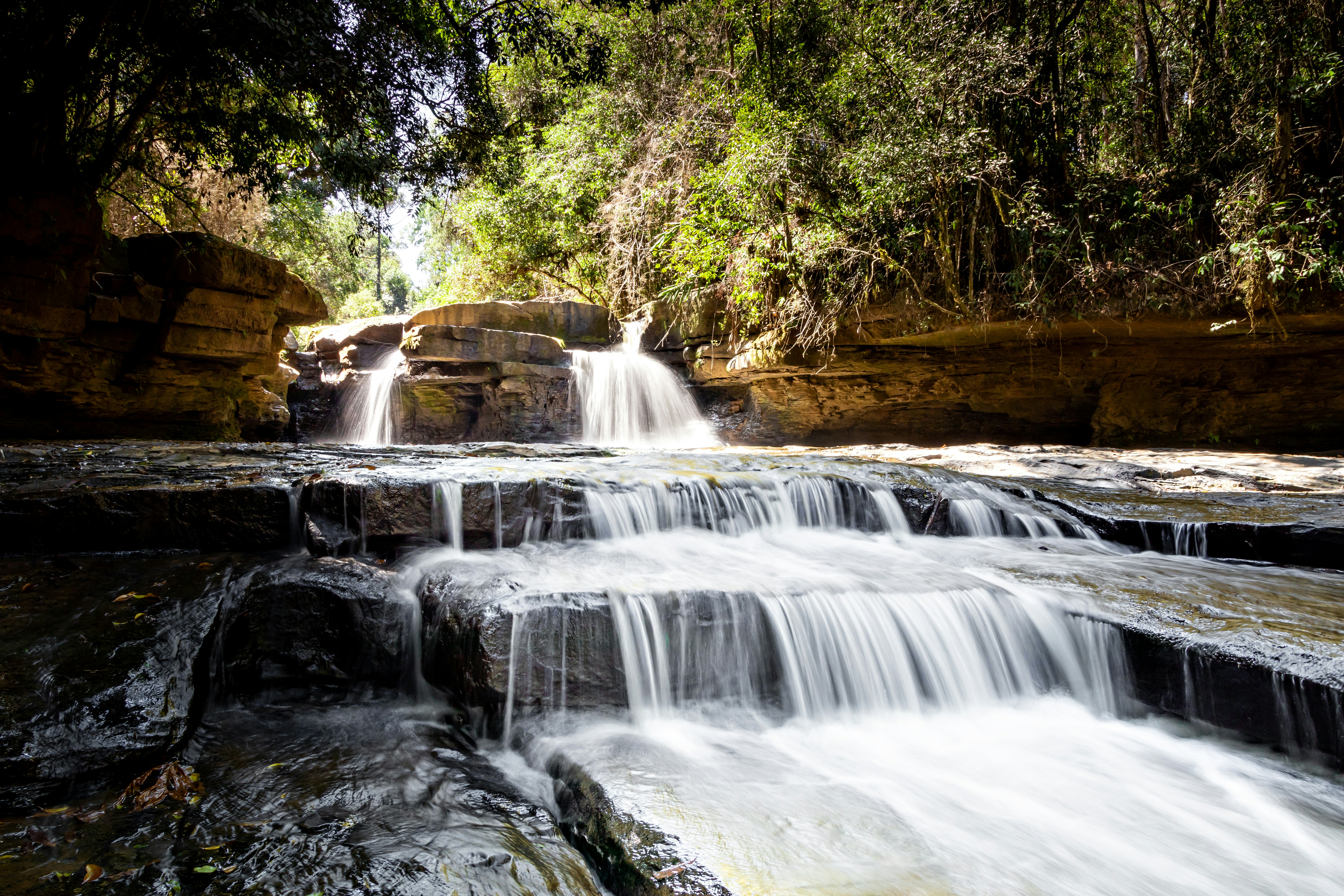 Twins Waterfall located in Ituporanga south Brazil. Just sit on the passing water and enjoy. 