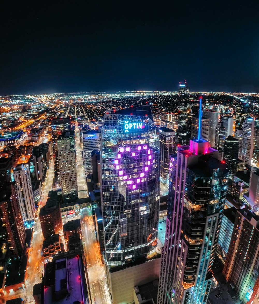 city buildings during night time