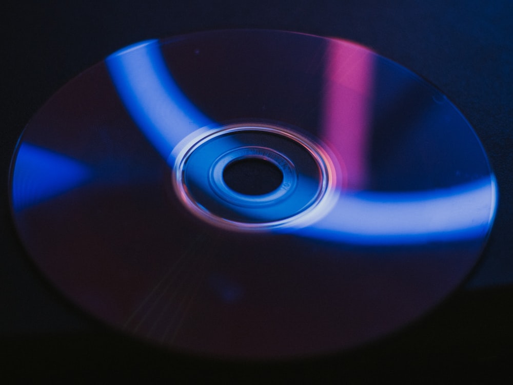 blue and black compact disc