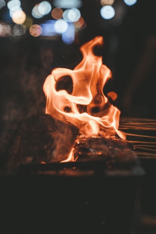 fire in fire in close up photography