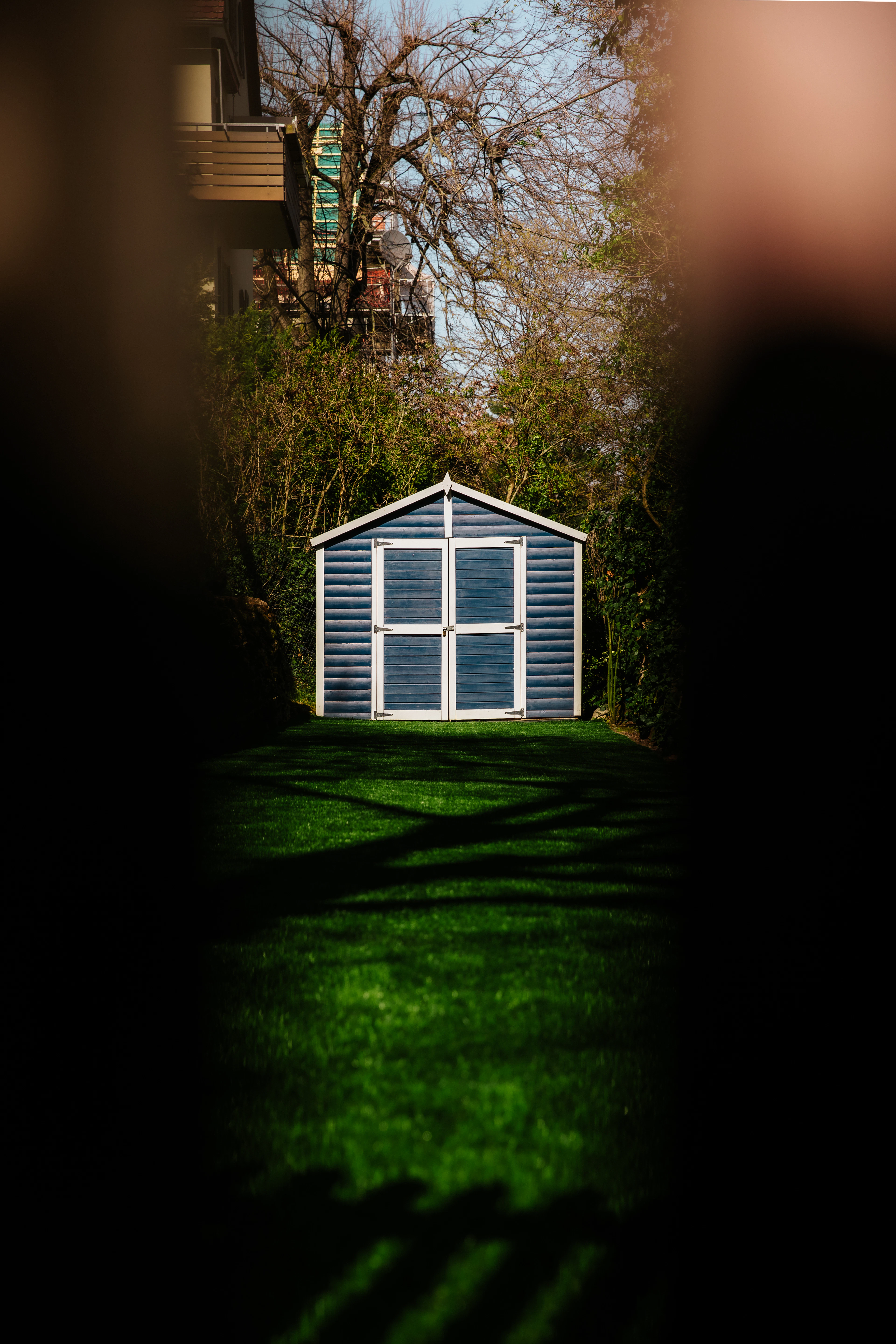 An aging backyard shed on a residential property