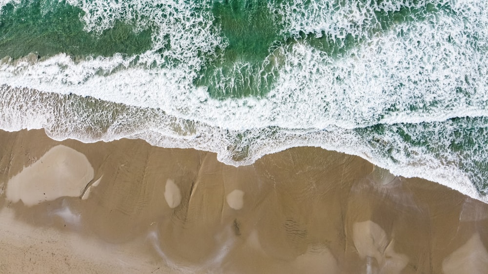 aerial view of ocean waves