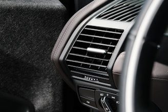 black and brown car air vent