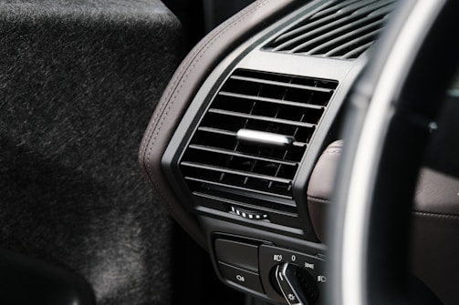 black and brown car air vent