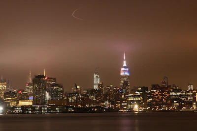 Nighttime shot of Philadelphia skyline, connecting the city's rich musical legacy with 5thmaynelyne's future-forward sound.