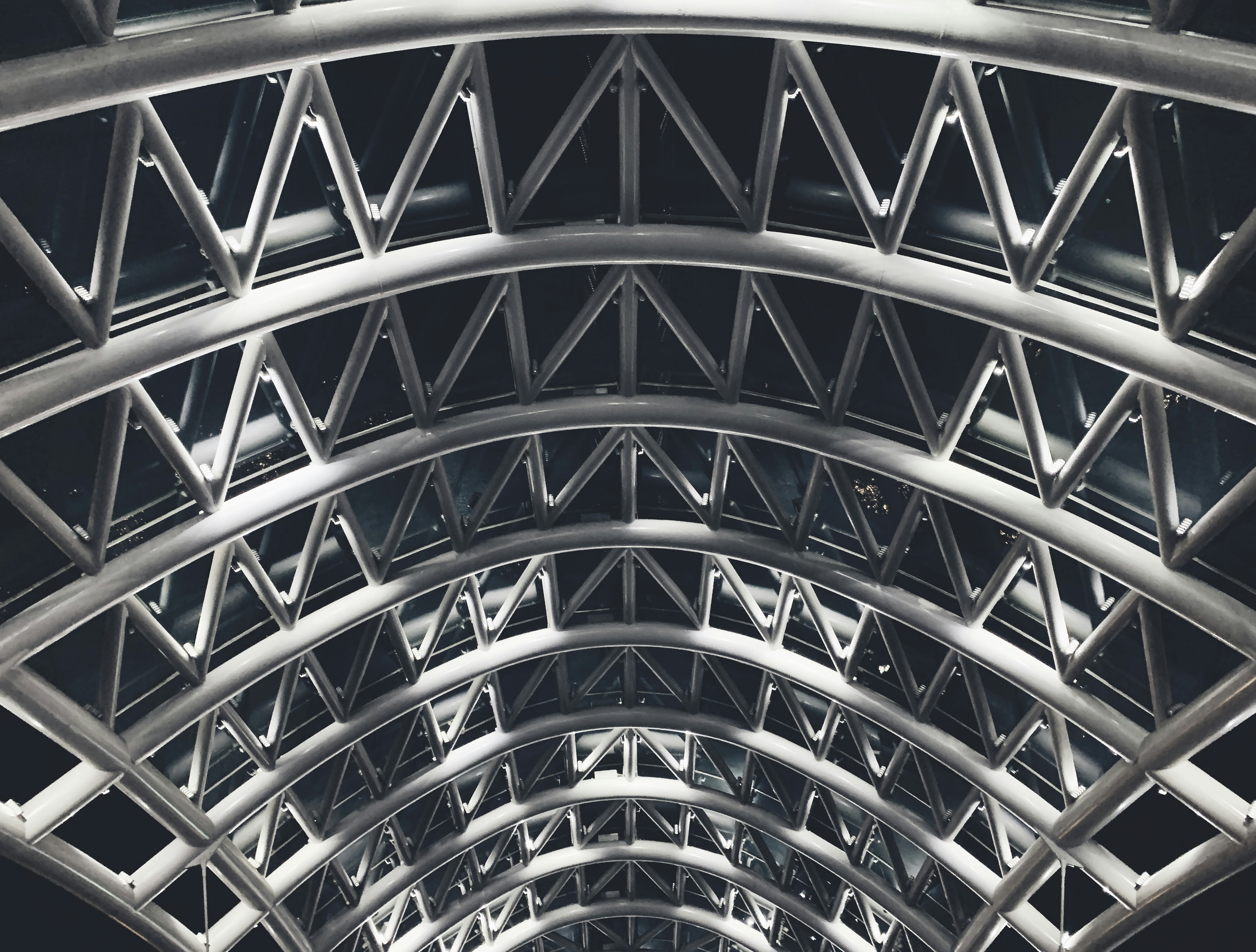 white and black metal frame