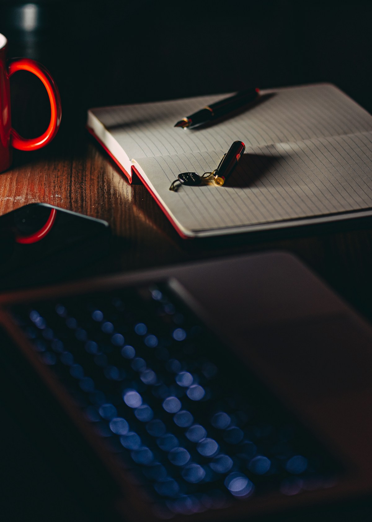 Black and red computer keyboard