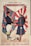 A vintage political poster features two men from different cultures shaking hands in front of merged Union Jack and Rising Sun flags. The man on the left wears a black coat, white trousers, and a top hat, resembling a British gentleman. The man on the right is dressed in a navy blue military uniform with white gloves, a cap, and holds a rifle, representing a Japanese soldier. Above them is the slogan 'Vote for the Conservatives'. Below, the phrase 'Who gave you the Alliance' is prominently displayed. A document labeled 'Alliance' is visible on the ground.