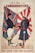 A vintage political poster features two men from different cultures shaking hands in front of merged Union Jack and Rising Sun flags. The man on the left wears a black coat, white trousers, and a top hat, resembling a British gentleman. The man on the right is dressed in a navy blue military uniform with white gloves, a cap, and holds a rifle, representing a Japanese soldier. Above them is the slogan 'Vote for the Conservatives'. Below, the phrase 'Who gave you the Alliance' is prominently displayed. A document labeled 'Alliance' is visible on the ground.