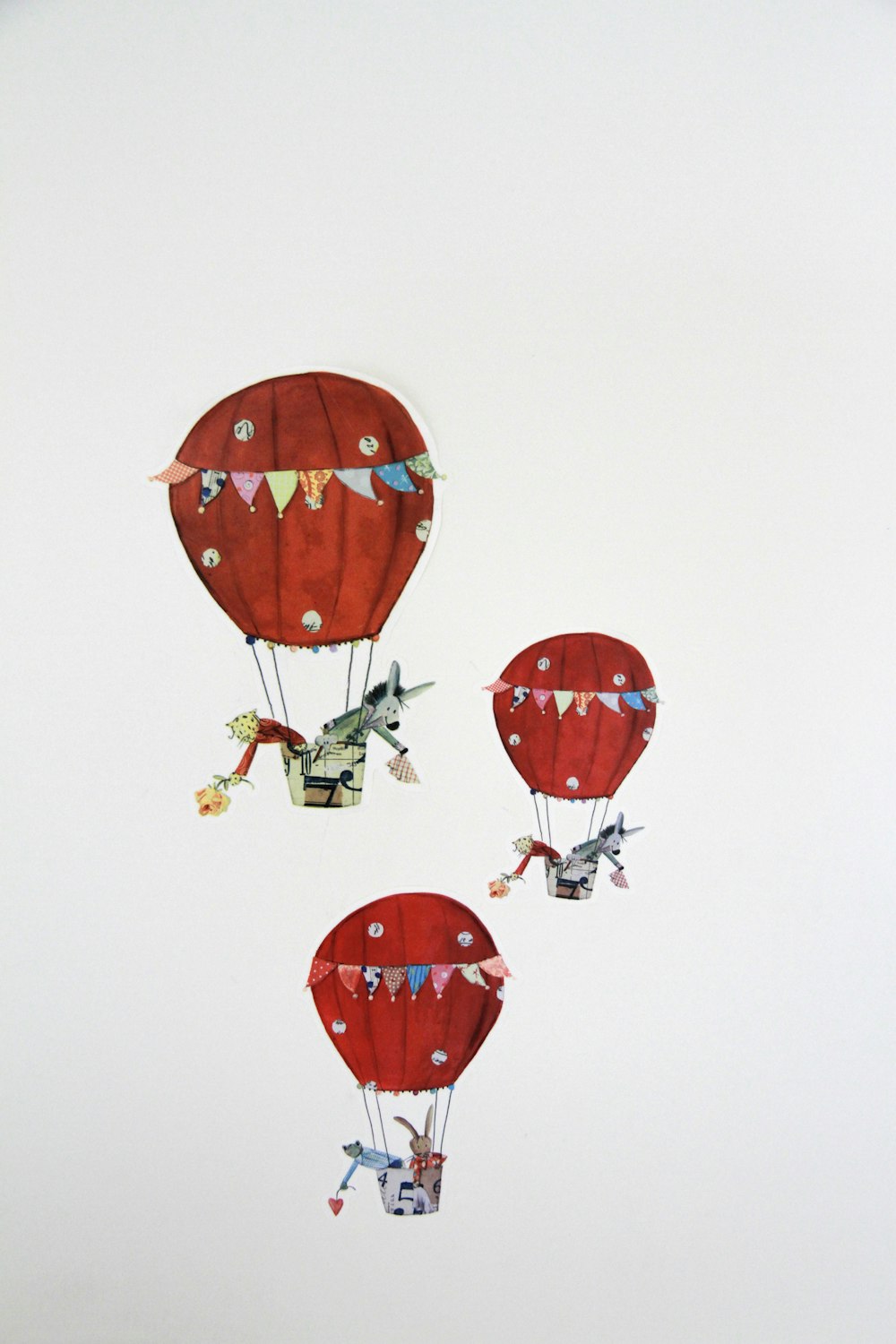 ilustração de balões vermelhos e amarelos