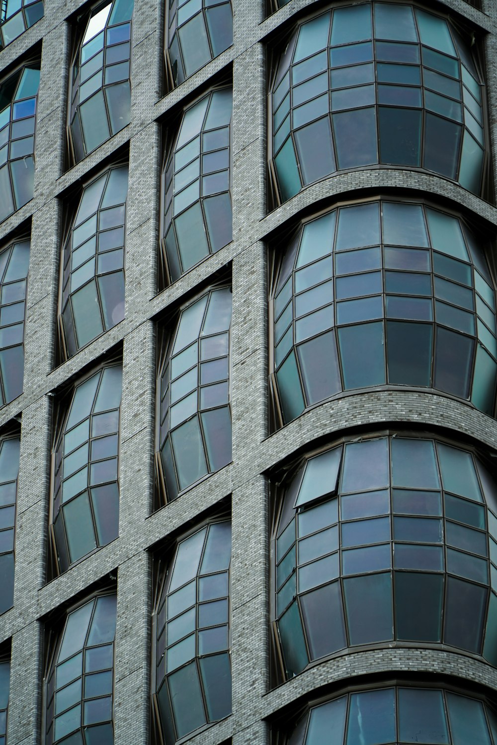 black framed glass window building