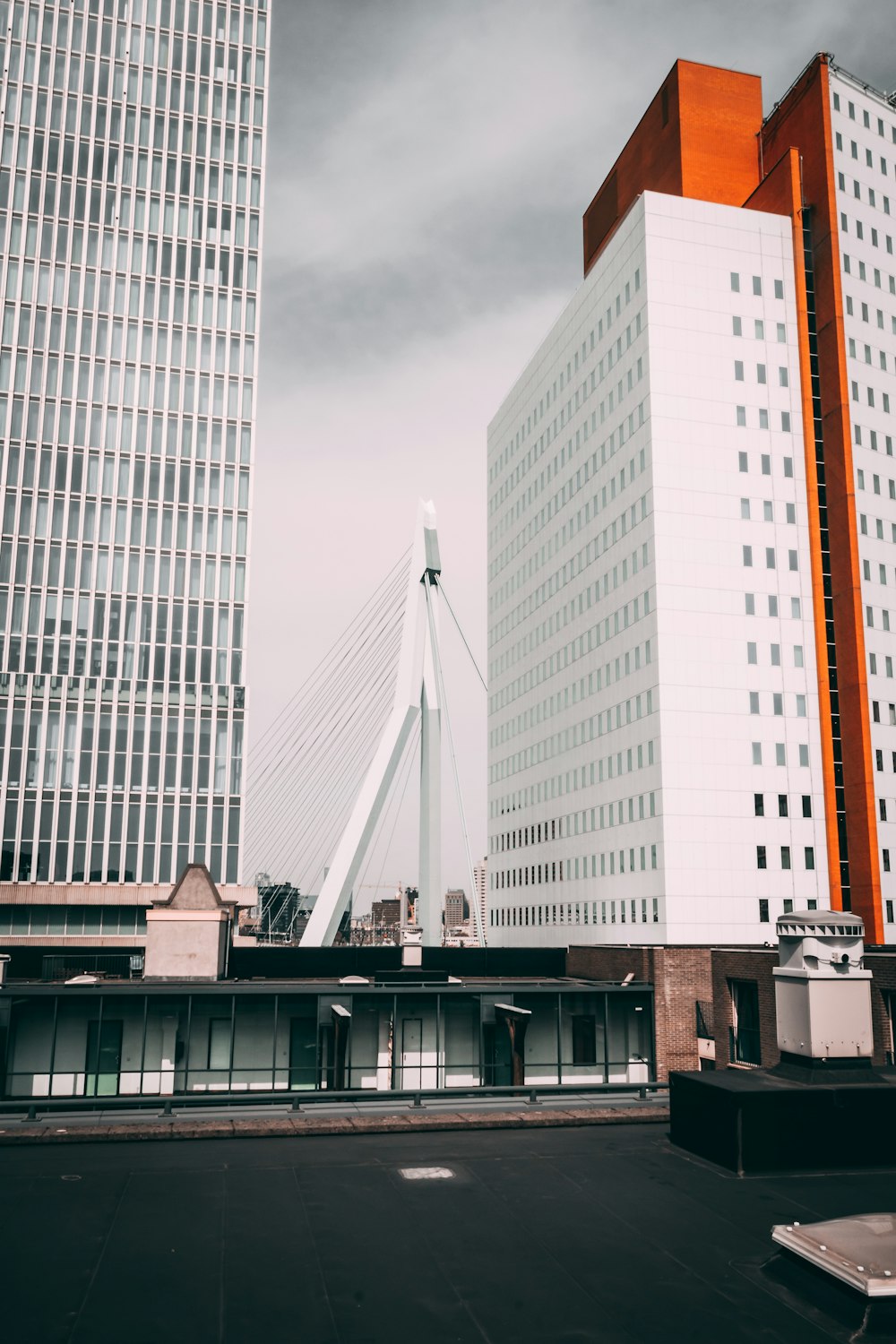 white and orange concrete building