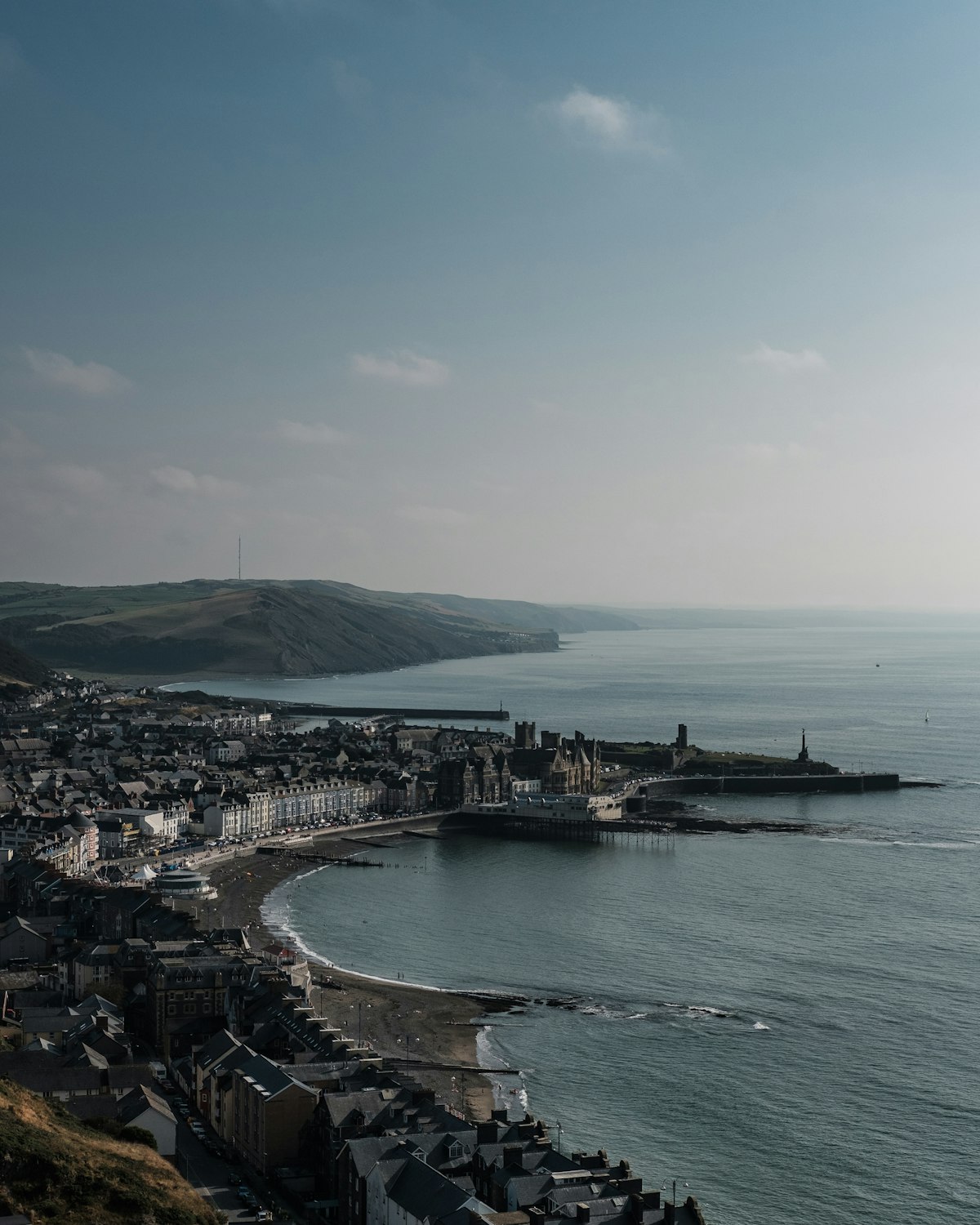 Aberystwyth seafront and promenade in Ceredigion, Wales