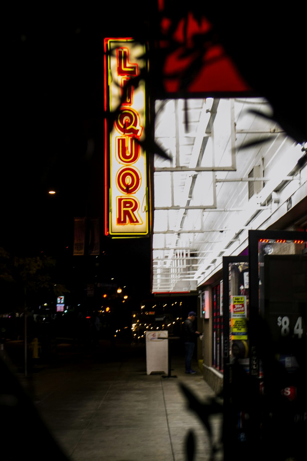 red and white lighted signage