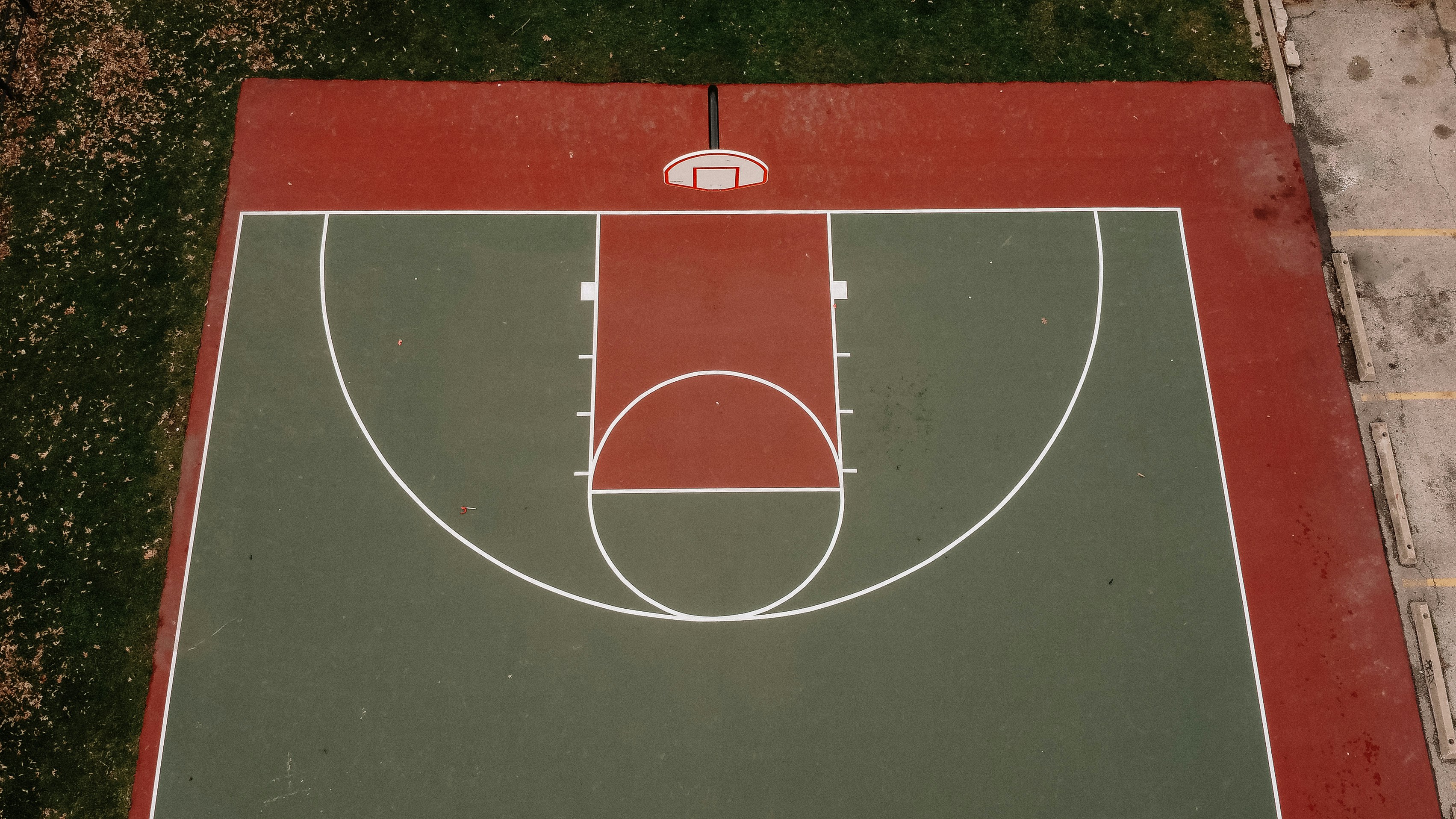 Red and white basketball hoop