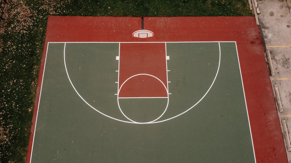 red and white basketball hoop