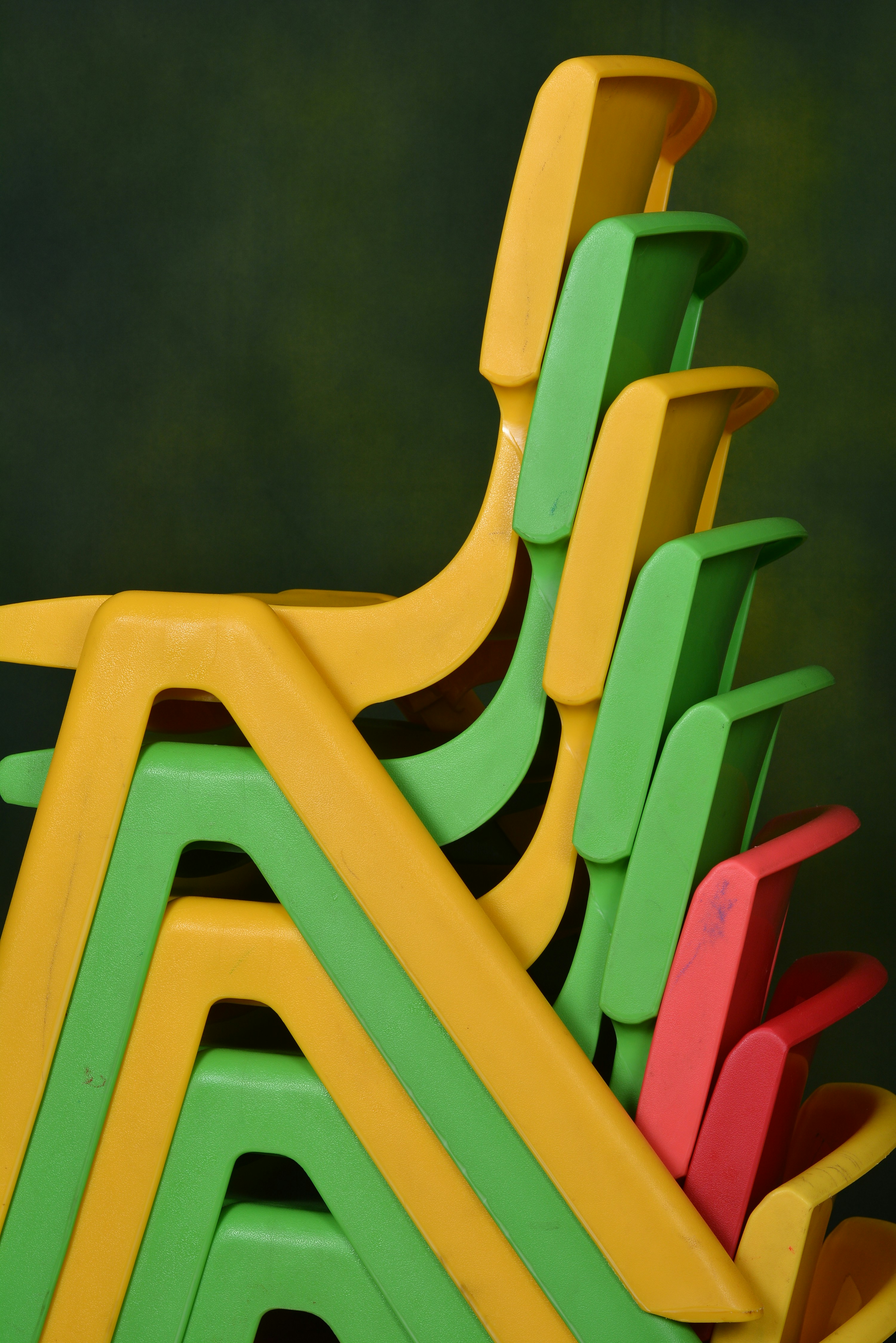 green red and yellow plastic frames