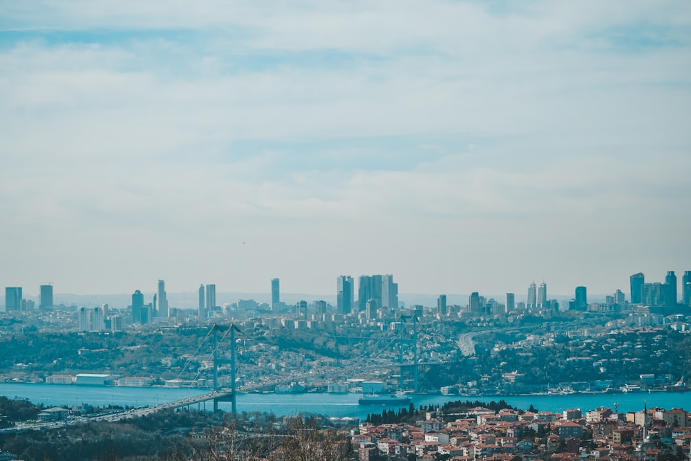 city skyline under white clouds during daytime