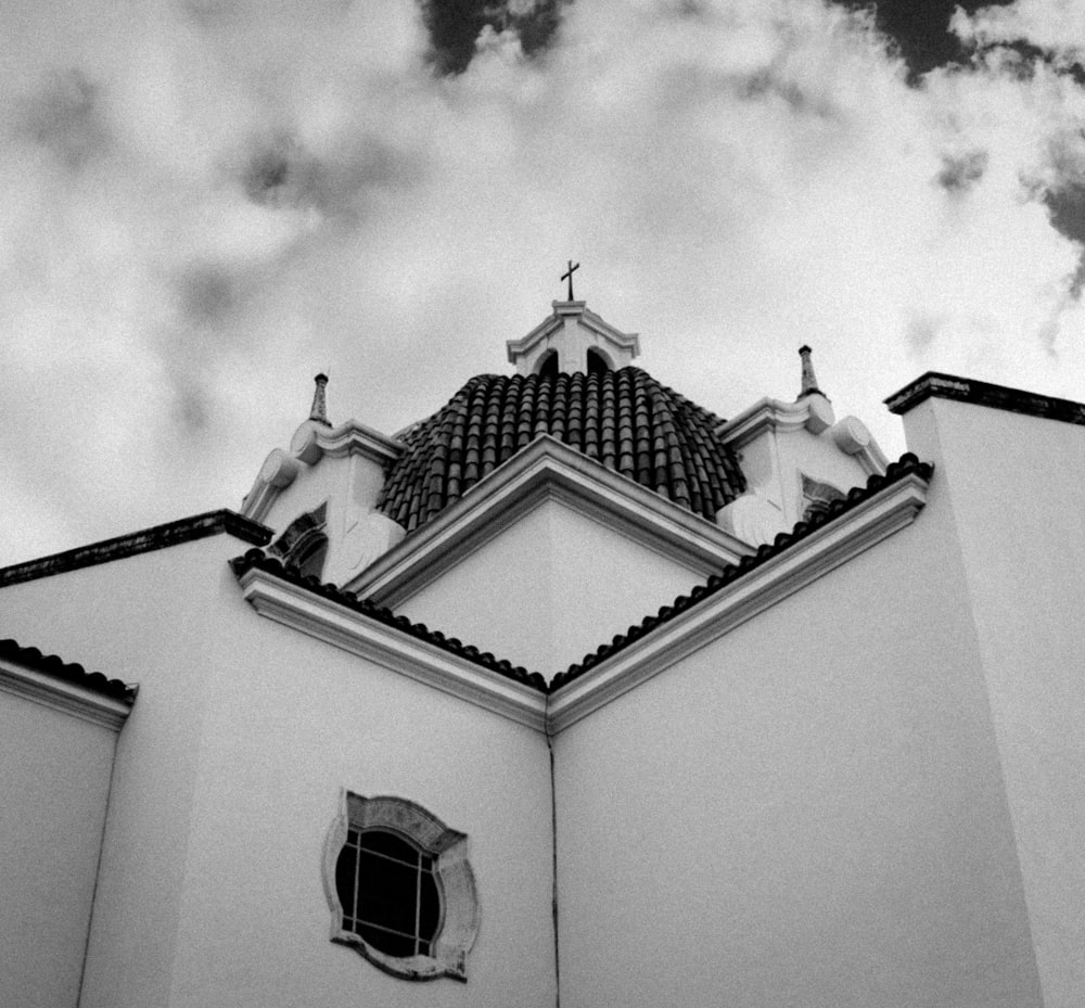 grayscale photo of concrete building